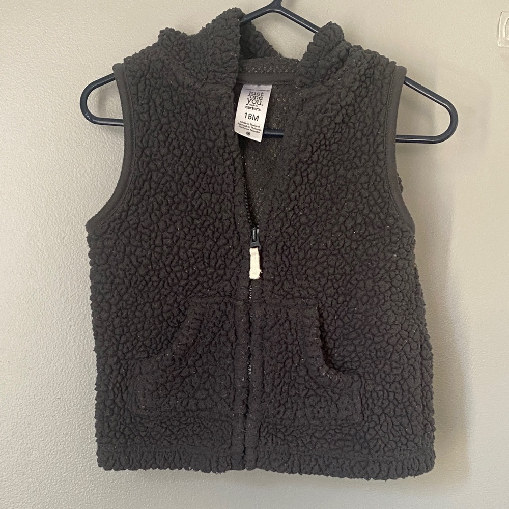 Cozy Black Sherpa Vest for Kids